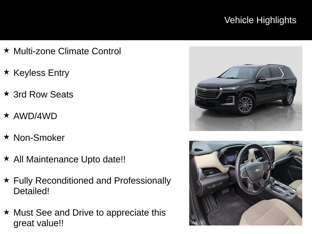 Used 2022 Chevrolet Traverse LT w/ LPO, Cargo Package image 11