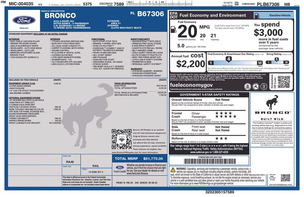 Used 2023 Ford Bronco Outer Banks AWD/4WD image 13