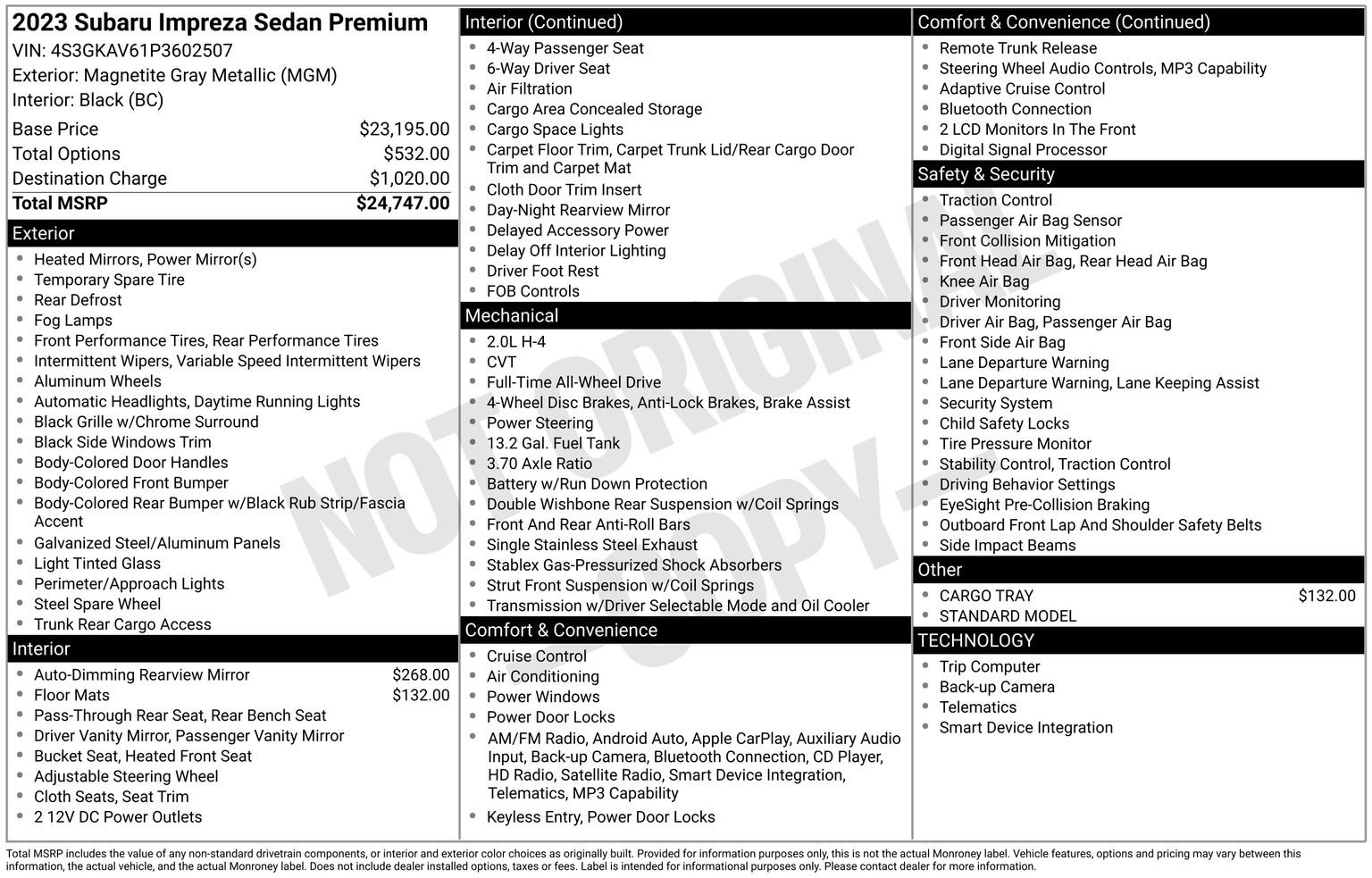 Certified 2023 Subaru Impreza 2.0i Premium AWD/4WD image 35