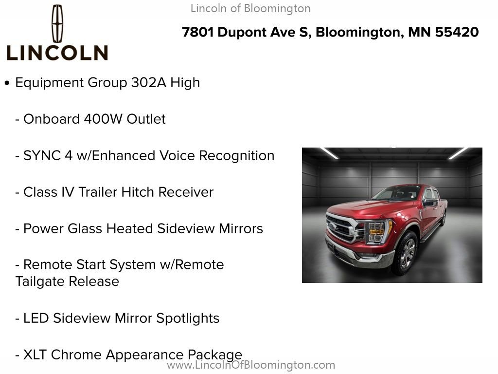 Used 2022 Ford F150 XLT w/ Equipment Group 302A High AWD/4WD image 5