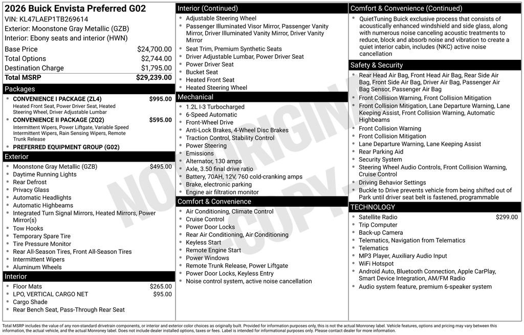 New 2026 Buick Envista Preferred w/ Convenience I Package FWD image 4