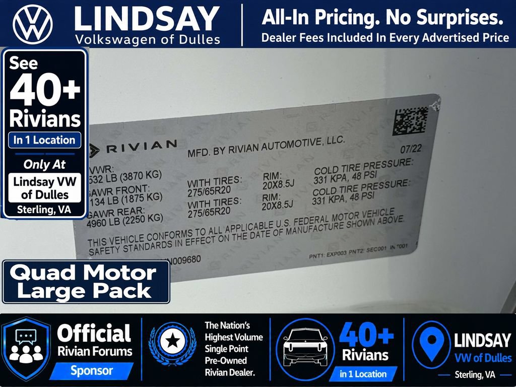 Used 2022 Rivian R1T Adventure AWD/4WD image 29