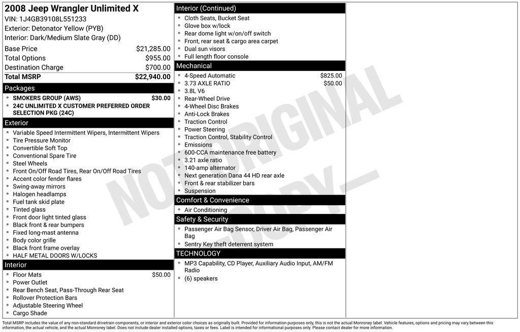 Used 2008 Jeep Wrangler Unlimited X RWD image 9