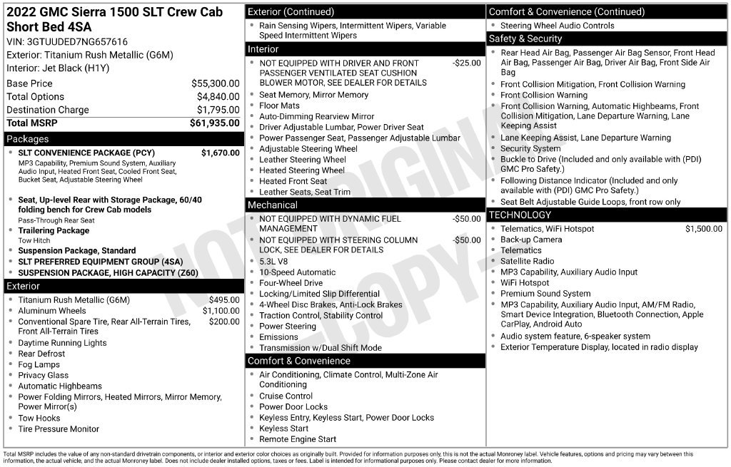 Used 2022 GMC Sierra 1500 SLT w/ SLT Convenience Package AWD/4WD image 30