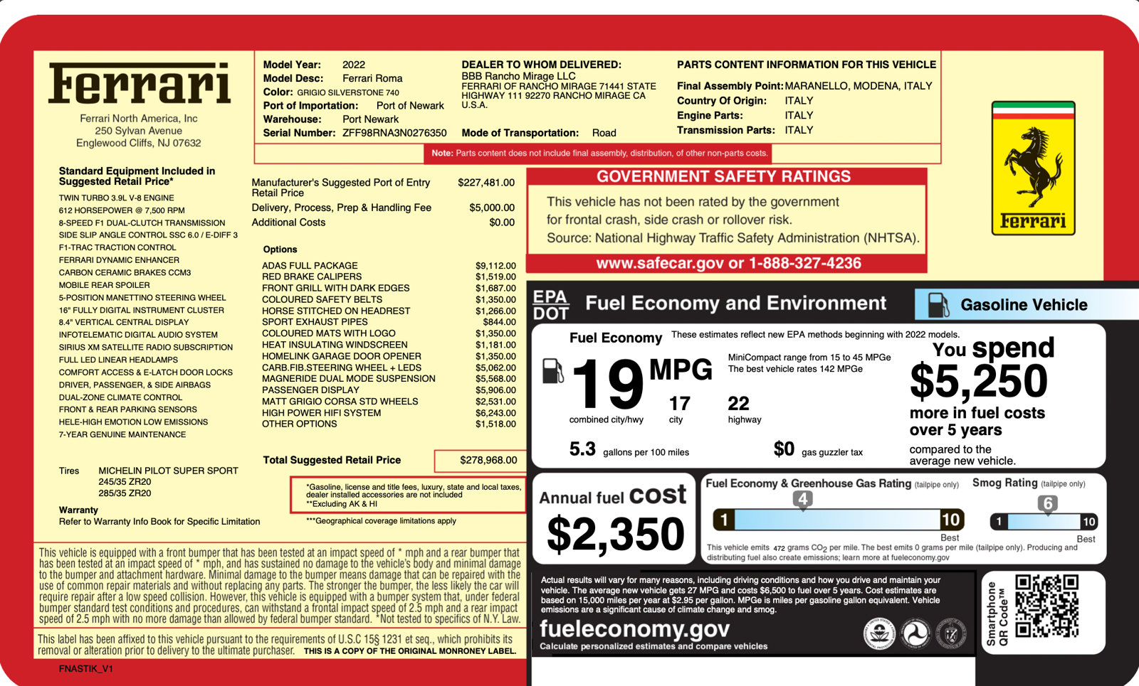 Certified 2022 Ferrari Roma RWD image 42