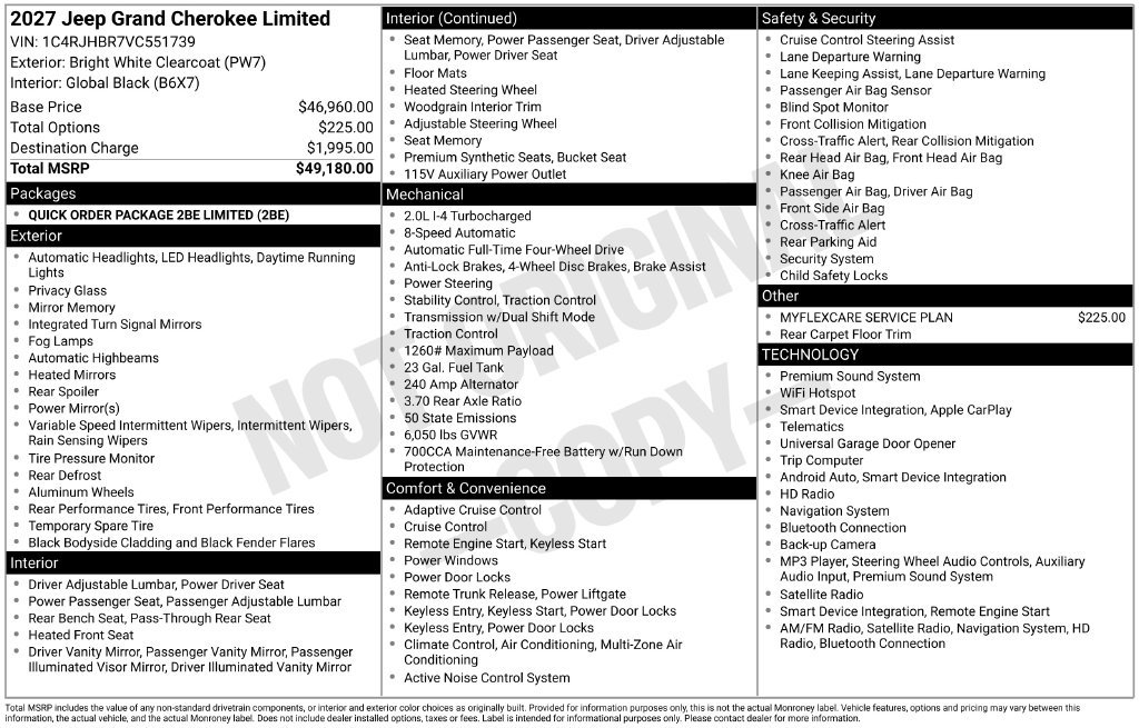 New 2027 Jeep Grand Cherokee Limited AWD/4WD image 28