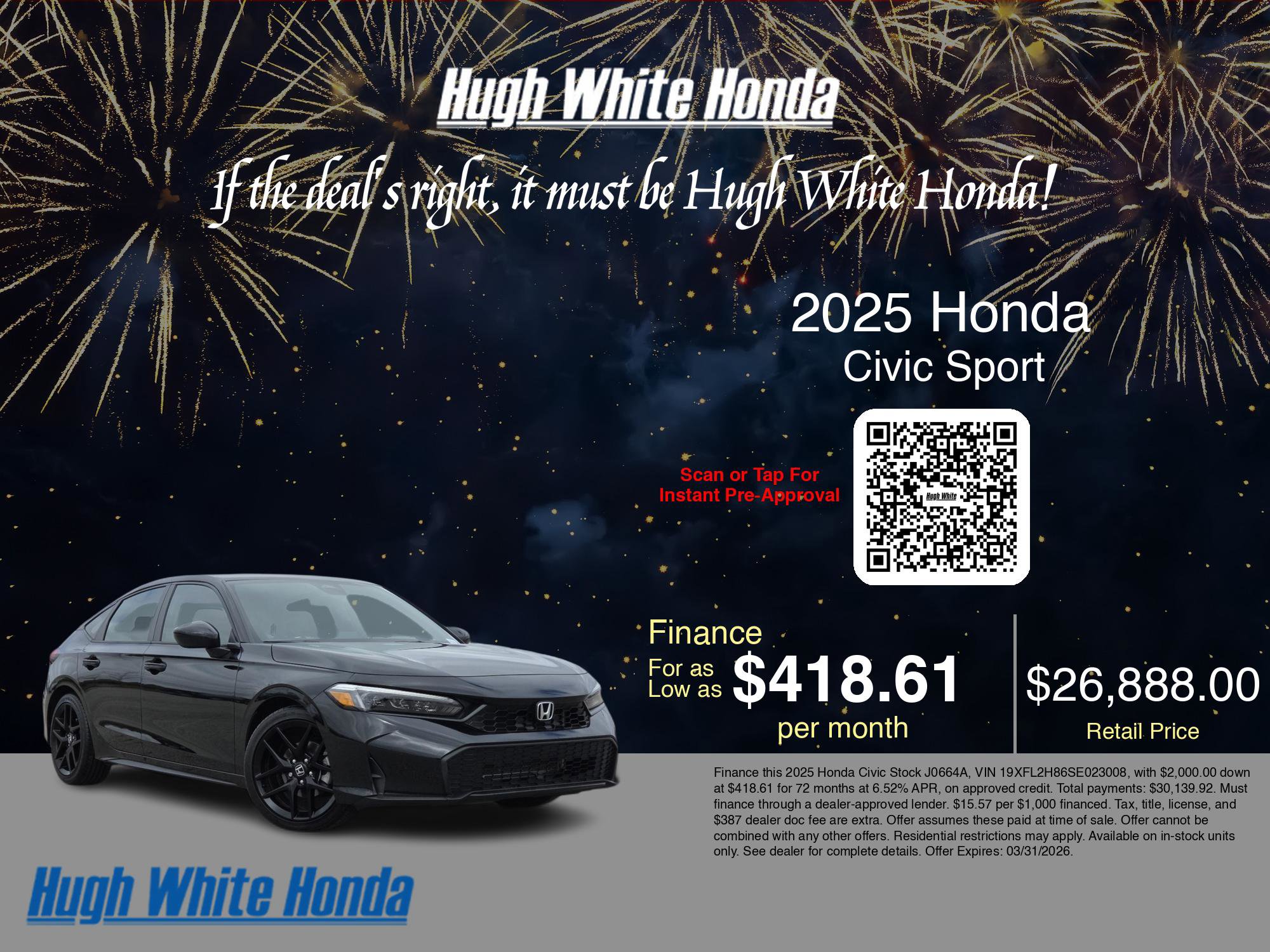 Used 2025 Honda Civic Sport image 3