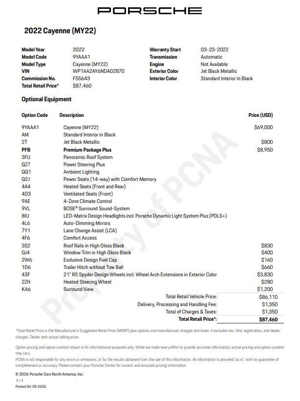 Certified 2022 Porsche Cayenne AWD/4WD image 6