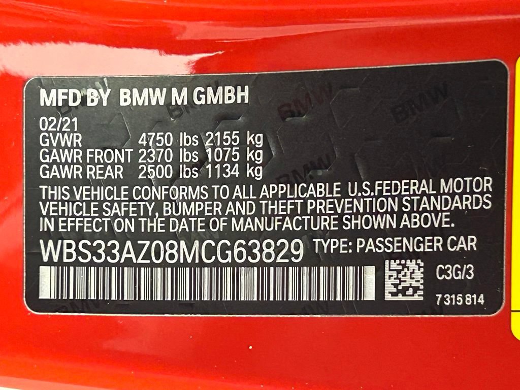 Used 2021 BMW M4 Competition w/ Executive Package RWD image 48