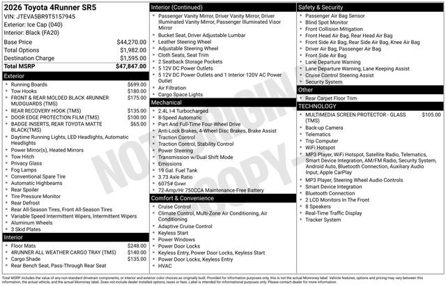 New 2026 Toyota 4Runner SR5 AWD/4WD image 1