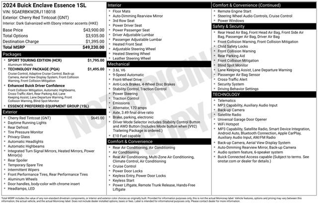 Used 2024 Buick Enclave Essence w/ Sport Touring Edition image 10