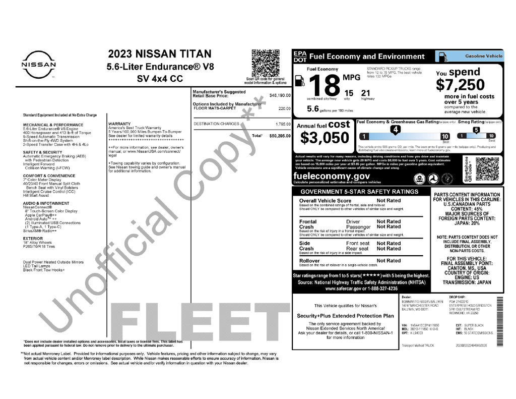 Used 2023 Nissan Titan SV AWD/4WD image 6