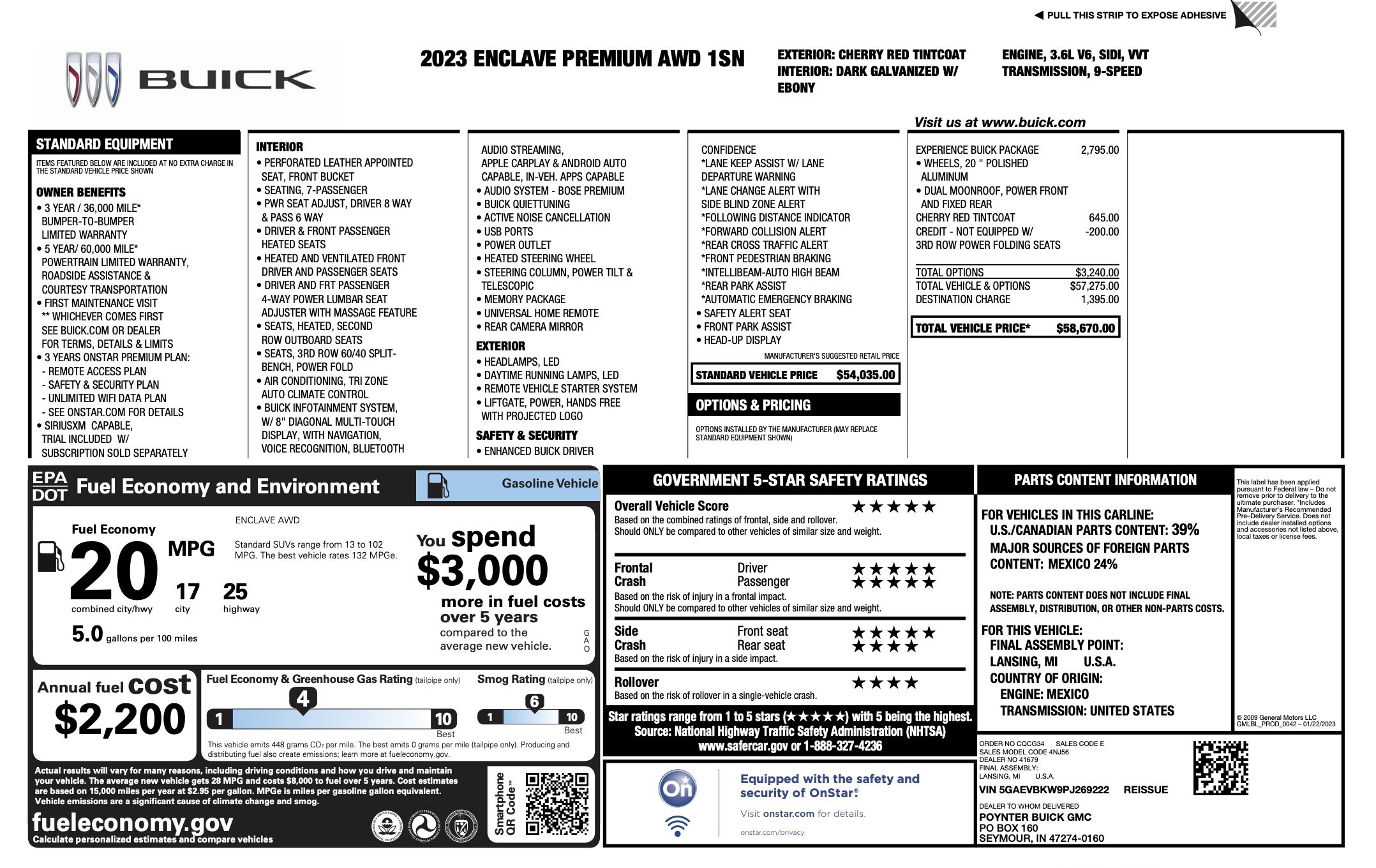 Used 2023 Buick Enclave Premium w/ Experience Buick Package image 5