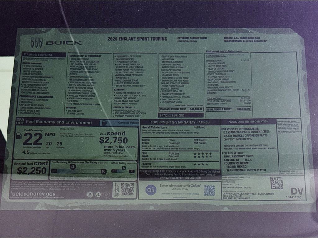 New 2026 Buick Enclave Sport Touring w/ Power Package FWD image 20