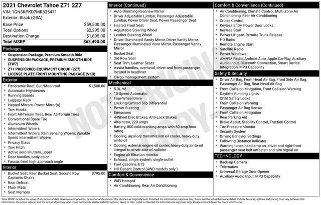 Certified 2021 Chevrolet Tahoe Z71 image 32