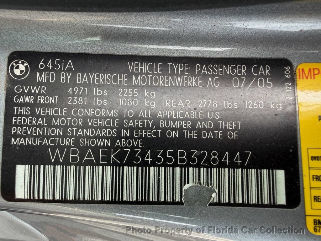 Used 2005 BMW 645Ci Convertible RWD image 72