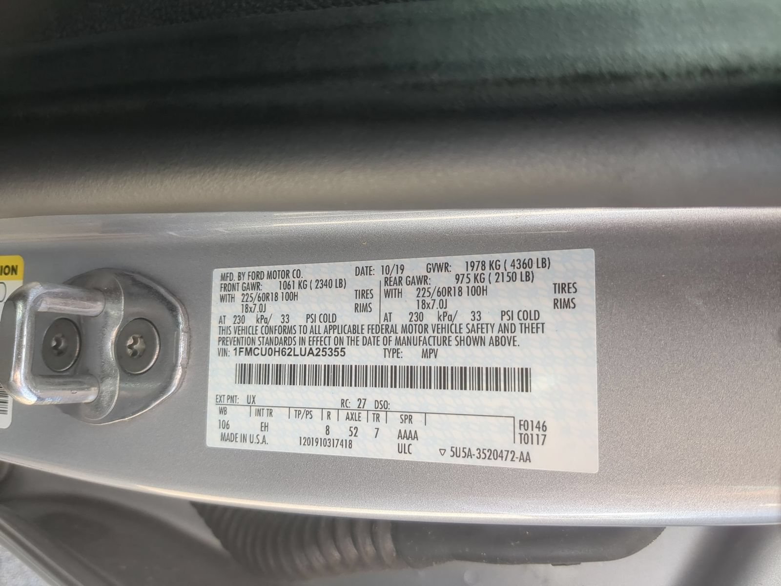 Used 2020 Ford Escape SEL FWD image 31