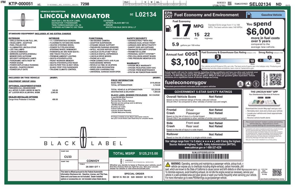 Used 2025 Lincoln Navigator L Black Label AWD/4WD image 27