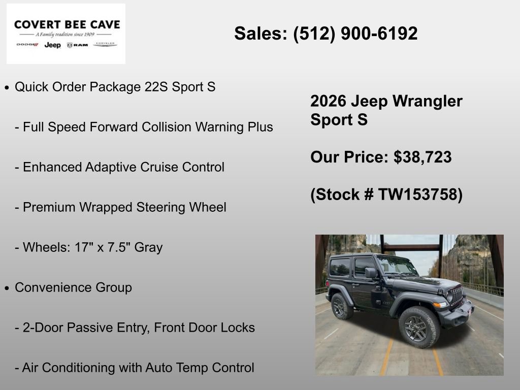 New 2026 Jeep Wrangler Sport AWD/4WD image 12