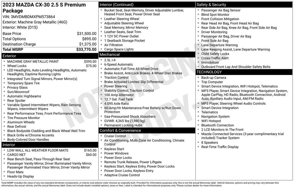 Certified 2023 MAZDA CX-30 AWD 2.5 S w/ Premium Package image 40