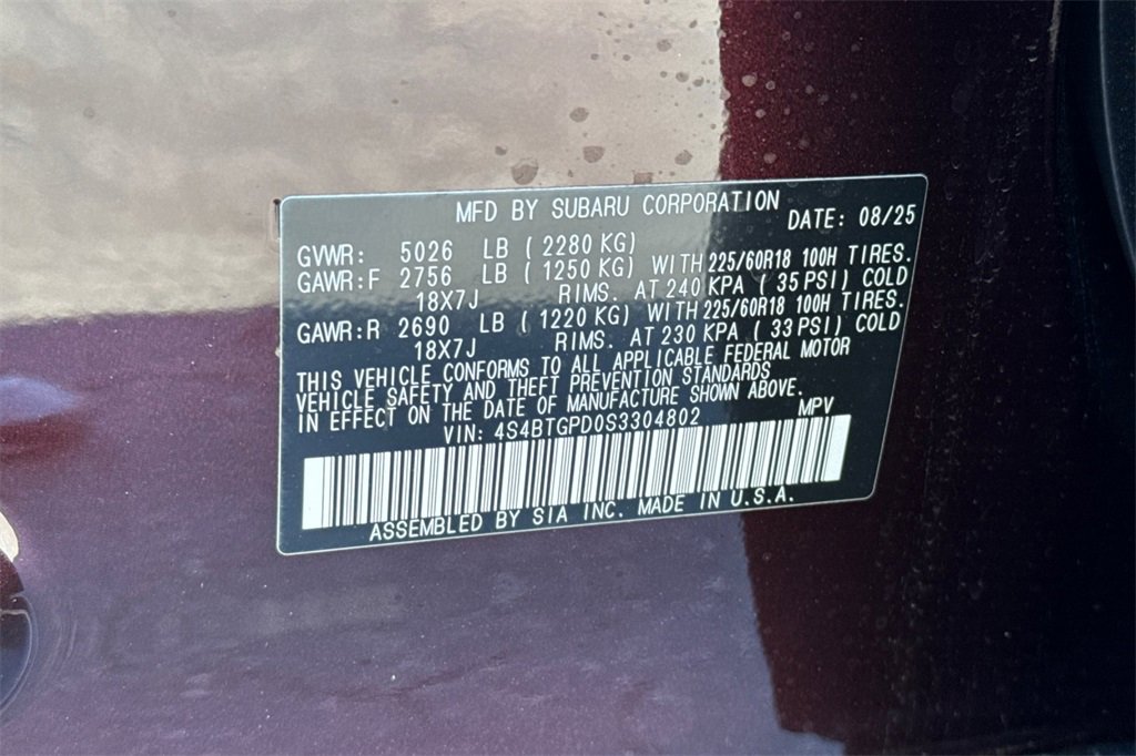 New 2025 Subaru Outback Touring XT image 36