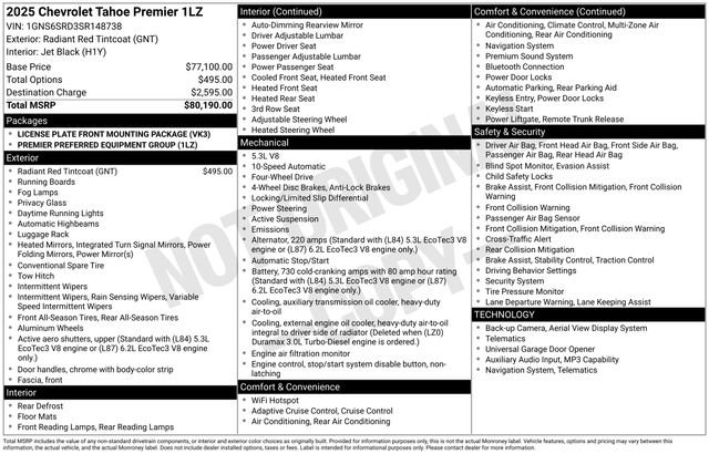 Certified 2025 Chevrolet Tahoe Premier AWD/4WD image 5