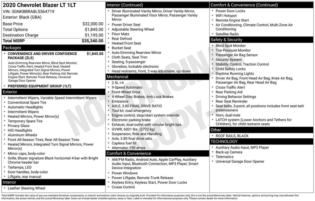 Used 2020 Chevrolet Blazer LT image 36