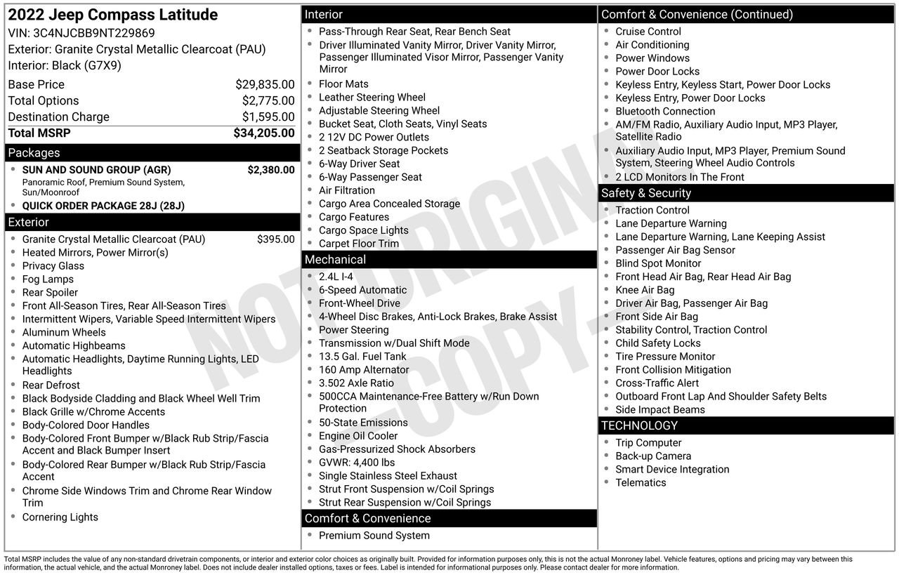 Used 2022 Jeep Compass Latitude w/ Sun and Sound Group image 38