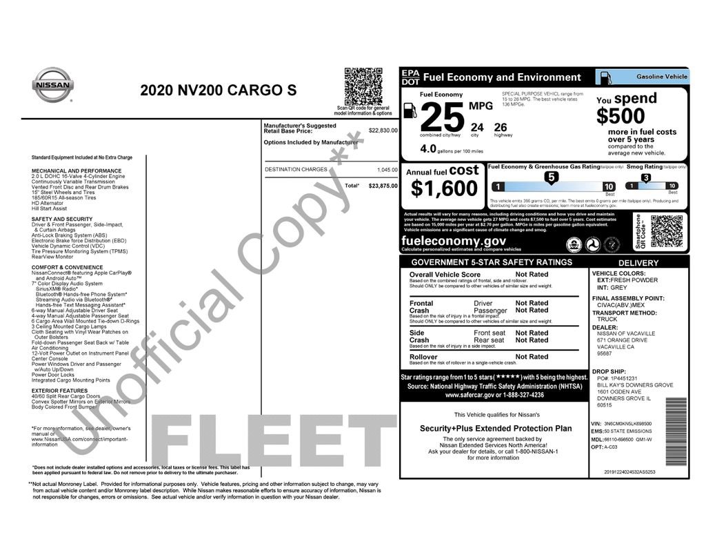 Used 2020 Nissan NV200 S image 37