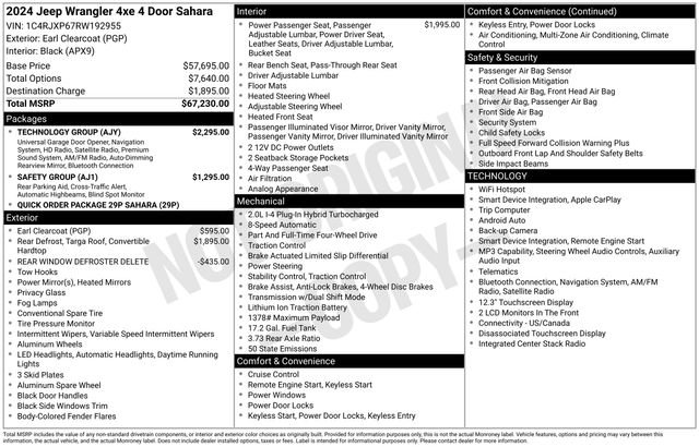 Used 2024 Jeep Wrangler Unlimited Sahara w/ Technology Group AWD/4WD image 4