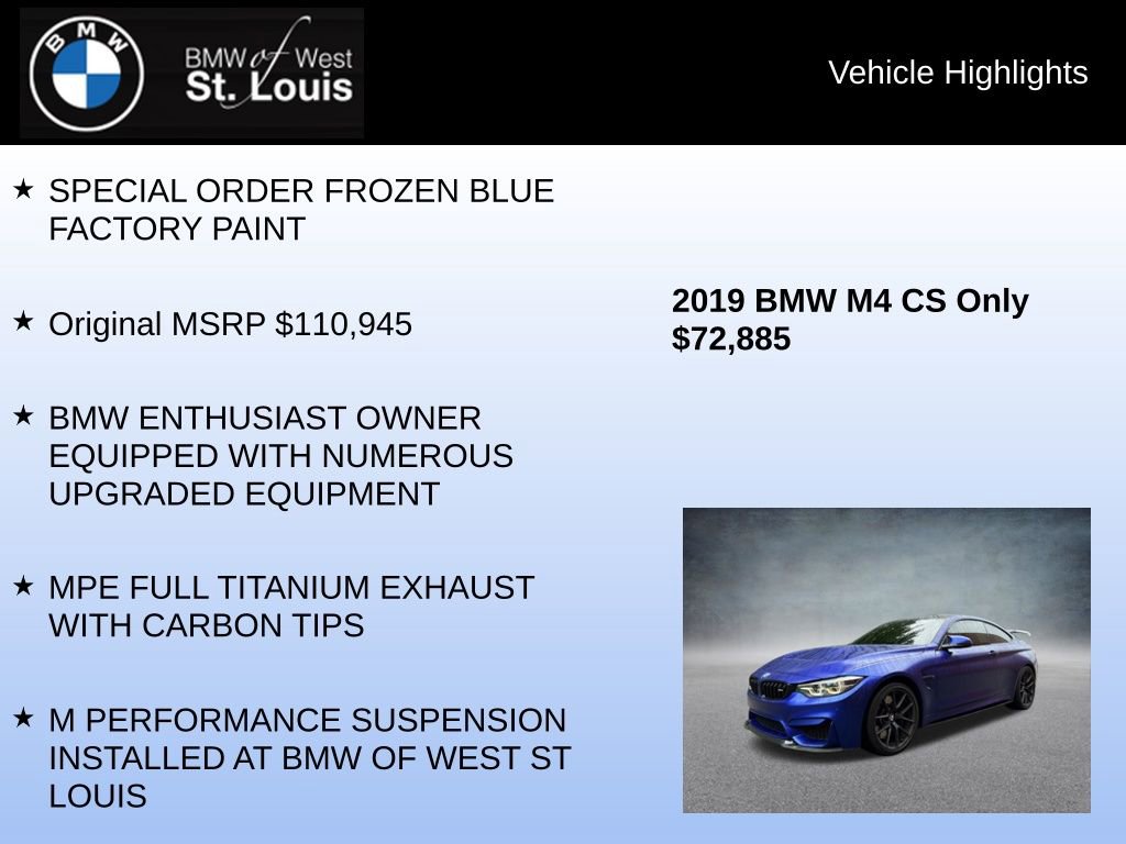 Used 2019 BMW M4 CS w/ Executive Package image 8