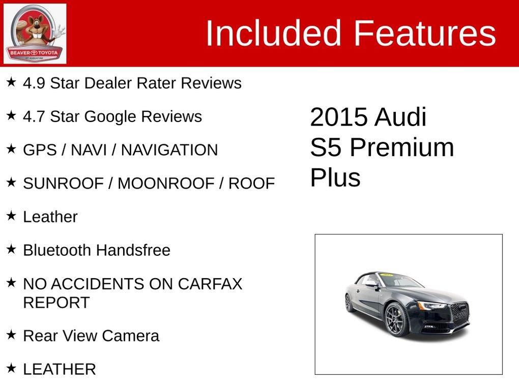 Used 2015 Audi S5 Premium Plus w/ Technology Package AWD/4WD image 4