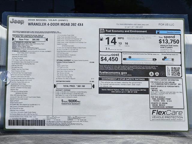 New 2026 Jeep Wrangler Unlimited Rubicon 392 AWD/4WD image 19