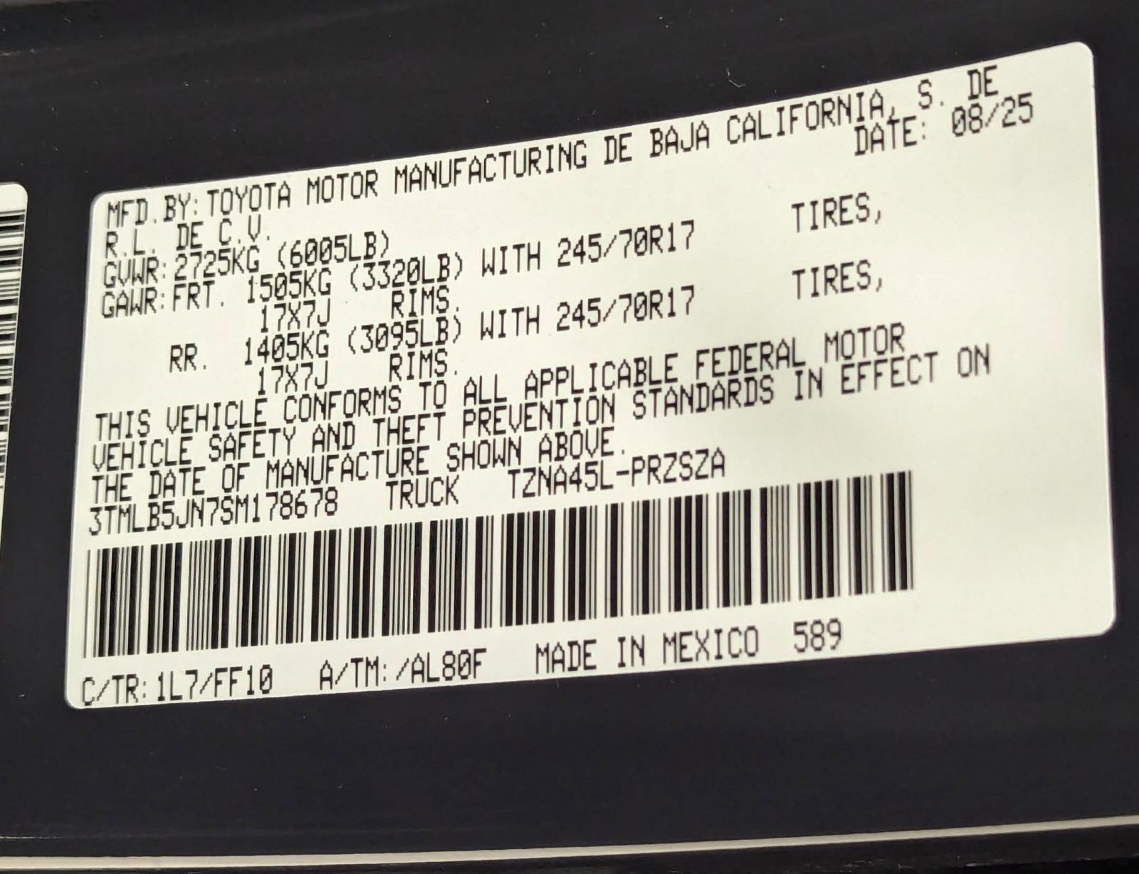 New 2025 Toyota Tacoma SR5 image 17