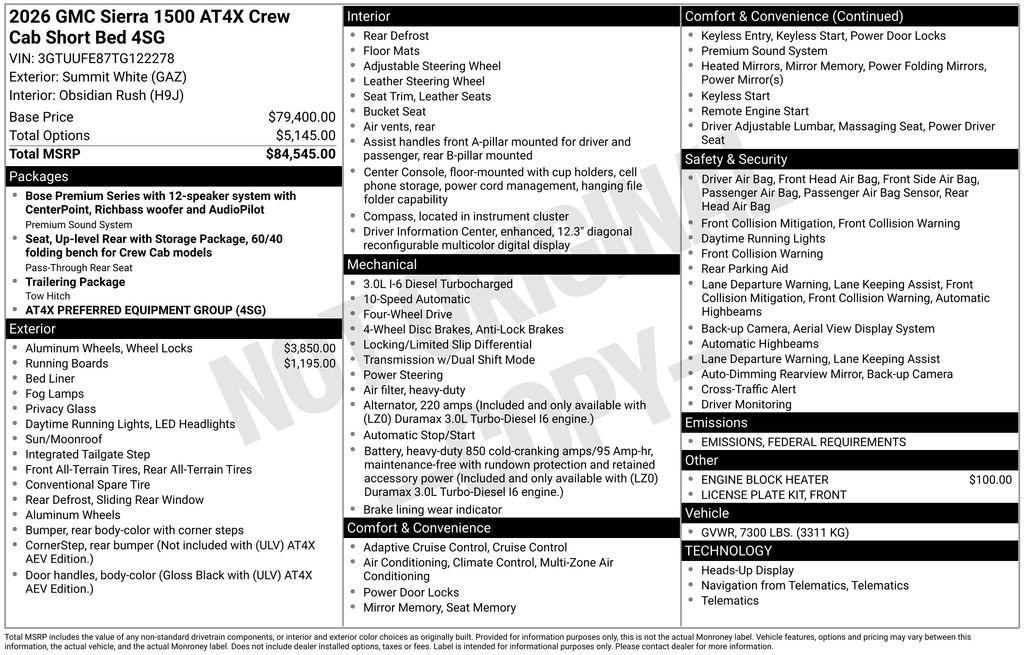 New 2026 GMC Sierra 1500 AT4X image 10