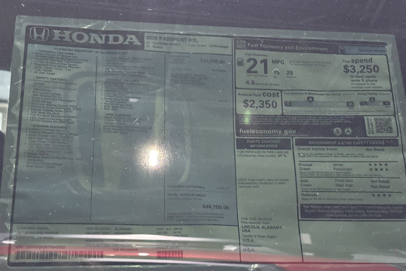 New 2026 Honda Passport RTL image 34