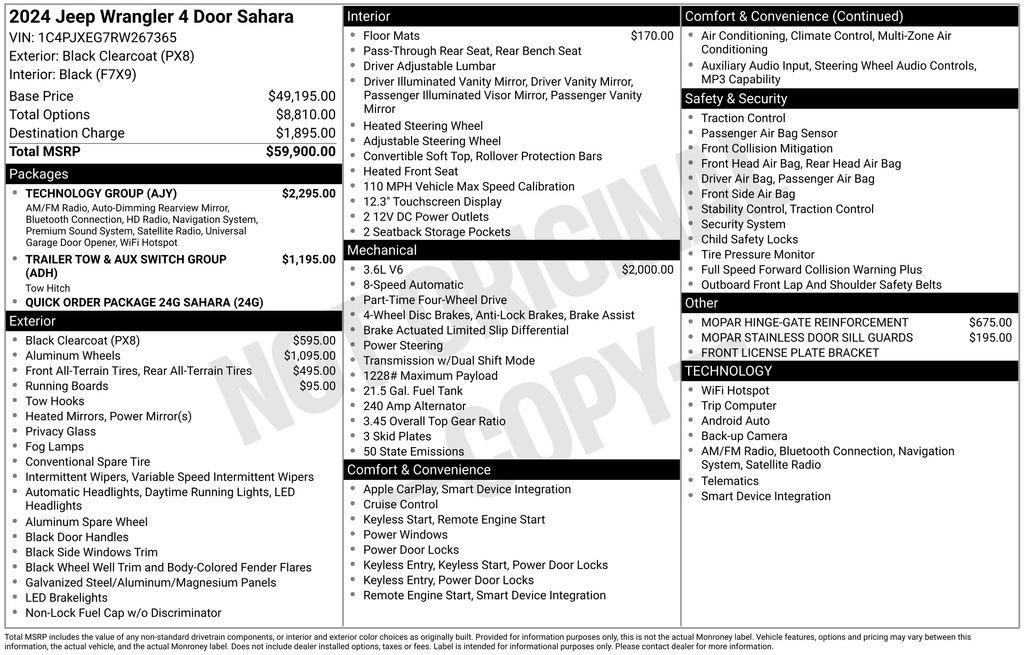New 2024 Jeep Wrangler Sahara w/ Technology Group image 18