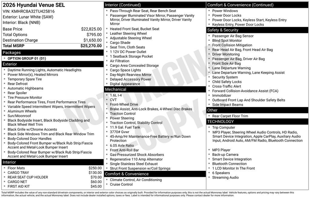 Used 2026 Hyundai Venue SEL FWD image 4