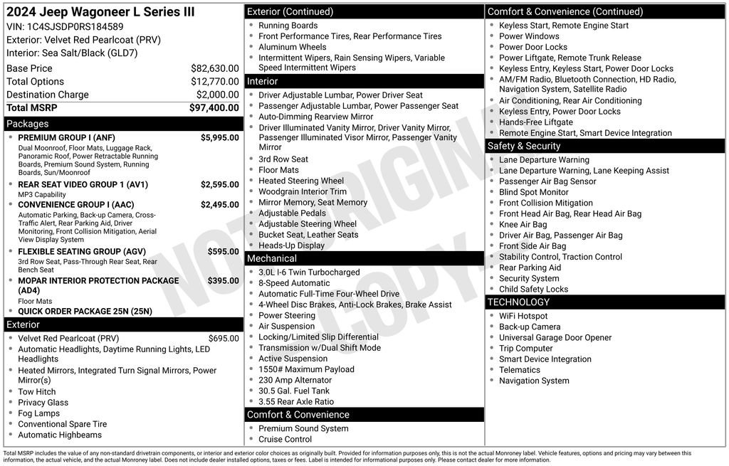 Used 2024 Jeep Wagoneer L Series III w/ Premium Group I AWD/4WD image 35