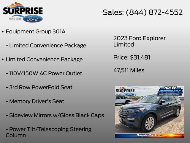 Certified 2023 Ford Explorer Limited w/ Equipment Group 301A AWD/4WD image 7