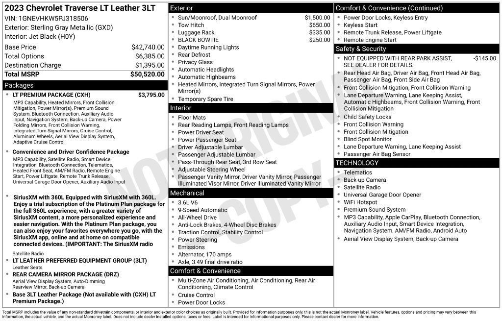 Certified 2023 Chevrolet Traverse LT w/ LT Premium Package AWD/4WD image 11
