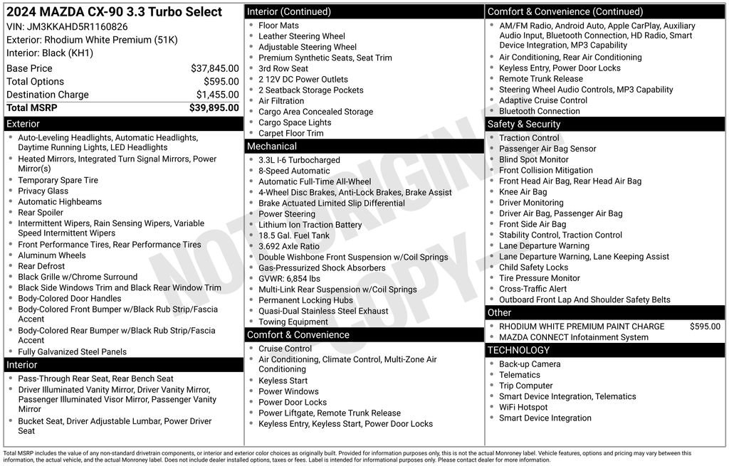 Used 2024 MAZDA CX-90 3.3 Turbo w/ Select Package image 50