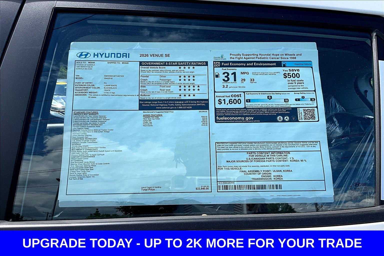 New 2026 Hyundai Venue SE FWD image 18