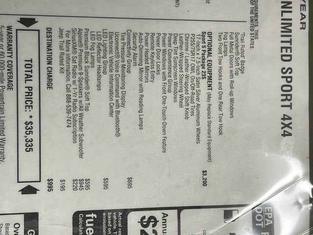 Used 2017 Jeep Wrangler Unlimited Sport w/ Quick Order Package 23S image 90