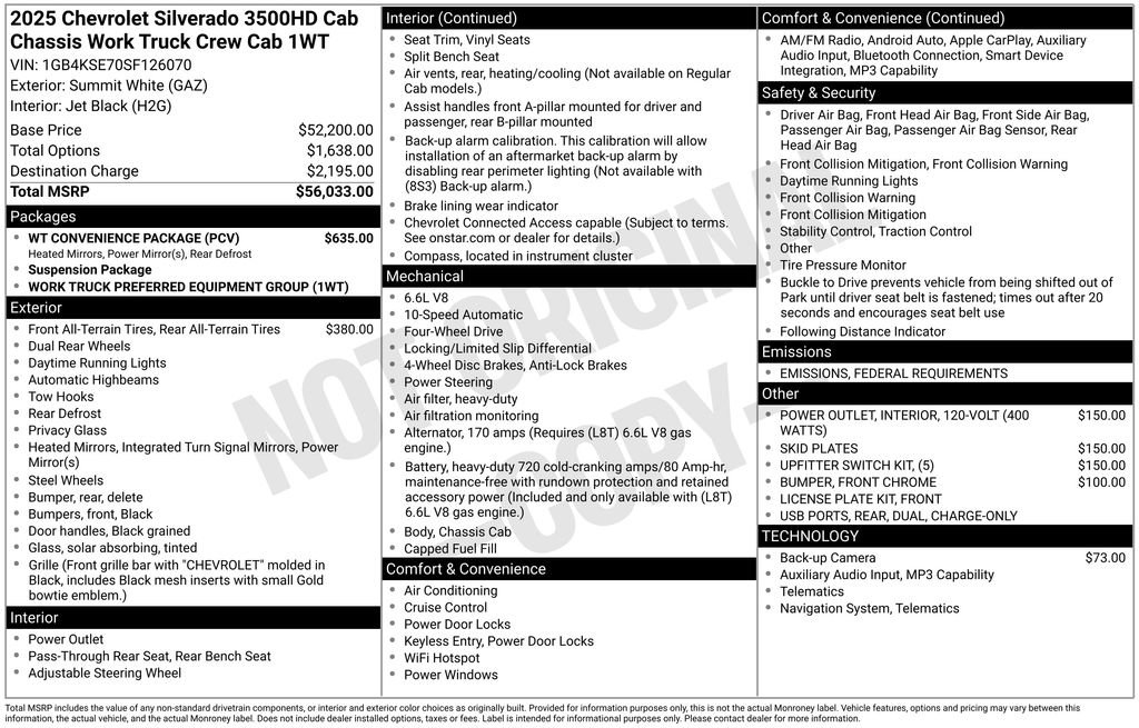 New 2025 Chevrolet Silverado 3500 W/T w/ WT Convenience Package image 28