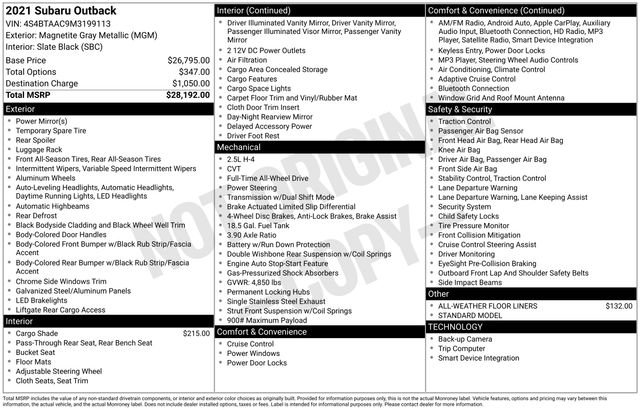 Used 2021 Subaru Outback image 31