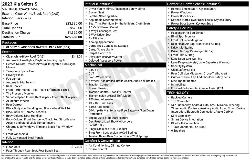 Used 2023 Kia Seltos S FWD image 27