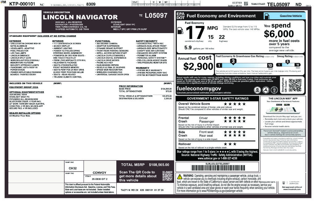 Used 2026 Lincoln Navigator L Reserve AWD/4WD image 24