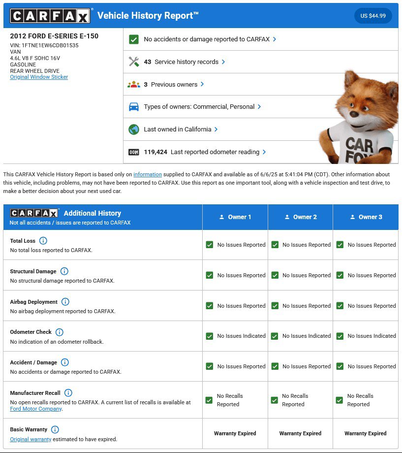 Used 2012 Ford E-150 and Econoline 150 E-150 Van w/ PWR Group image 34