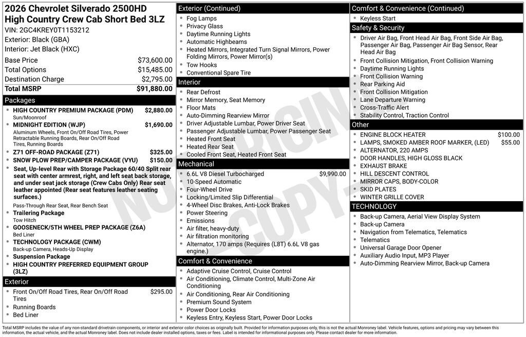 New 2026 Chevrolet Silverado 2500 High Country w/ High Country Premium Package image 11